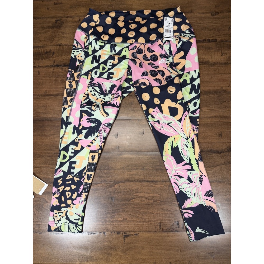 Adidas x Farm Rio Womens 2X High Rise 7/8 Training Tights  Multicolor